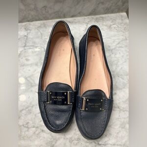 Kate Spade New York Cheshire Blue Leather Loafer Women Size US 8 Shoe Flat